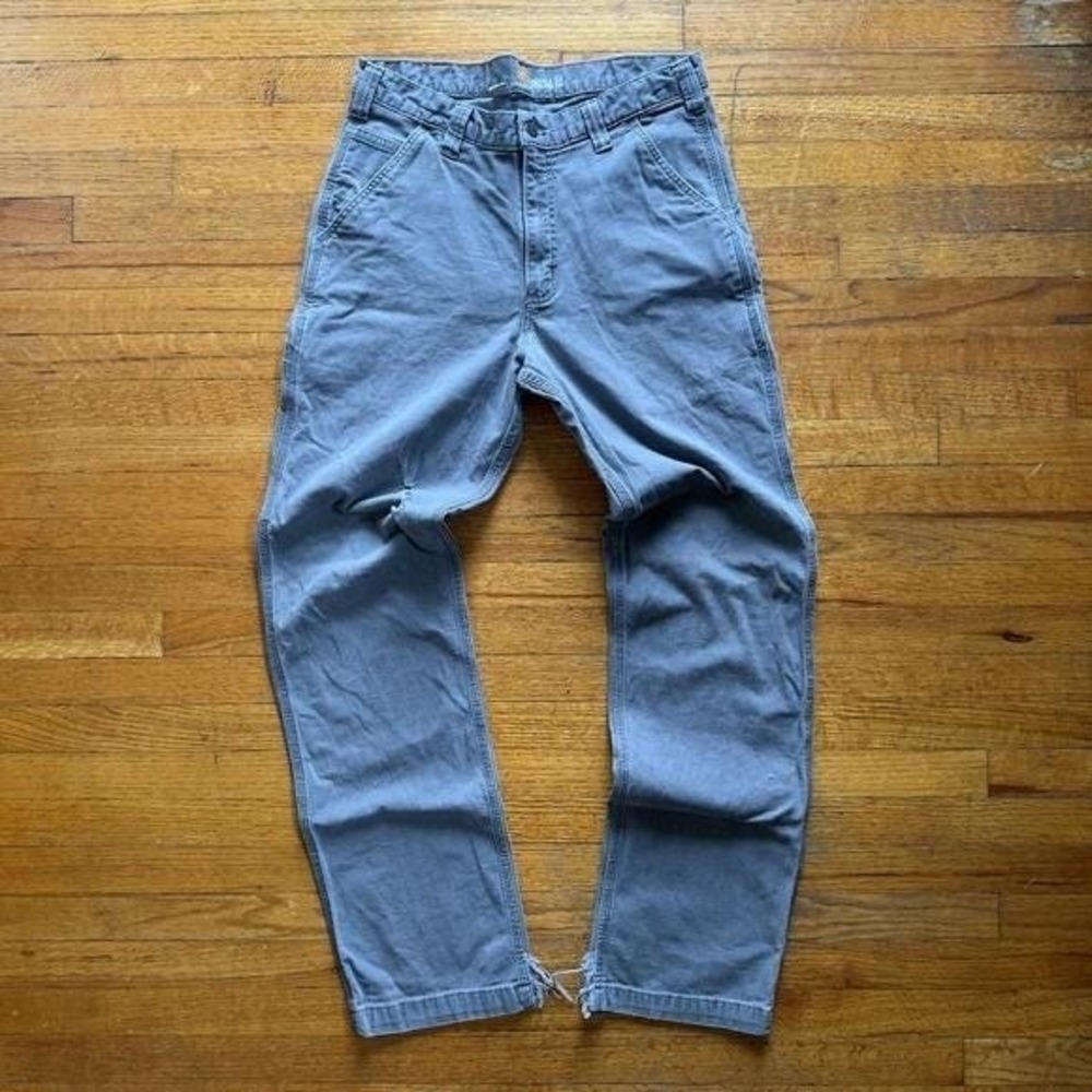 Carhartt‎ Relaxed Fit Carpenter Pants Workwear Distressed Gray Mens Size W32 L32